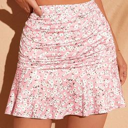 Stylecast X Slyck Floral Printed Flared Mini Skirt-image-60