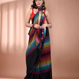 Ruuprekha Colourblocked Striped Pure Cotton Saree-picture-26