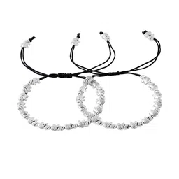 Samsiddhi Silver-Plated Elephant Design Charm Oxidised Adjustable Anklets-12