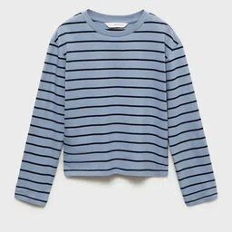 Mango Kids Girls Striped Drop-Shoulder Sleeves T-shirt-image-39