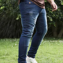 Instafab Plus Men Plus Size Mildly Distressed Stretchable Regular Fit Denim Jeans image 4