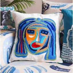 FREEDOM TREE Blue & Red Abstract Square Cushion Covers-55