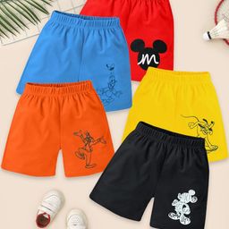 KUCHIPOO Boys Pack of 5 Printed Mickey Mouse Shorts-picture-7