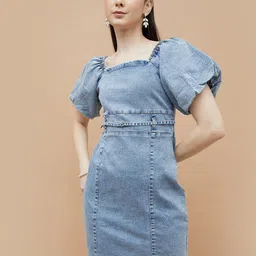 Ginger by Lifestyle Women Square Neck Sheath Dress-image-29