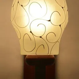 Somil Premium Designer Glass Wall / Night Lamp Elegant & Stylish Dcor Accent for Modern Interiors, color- White, Size:- 19 X 27 X 29 CM-image-74