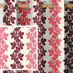 Aura Pink 2 Pieces Window Curtains-2