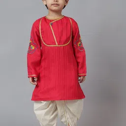 MUDKID Boys Embroidered Regular Kurta with Dhoti Pants-2