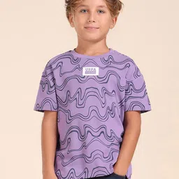 U.S. Polo Assn. Kids Boys Abstract Printed Drop-Shoulder Sleeves Cotton T-shirt-image-69