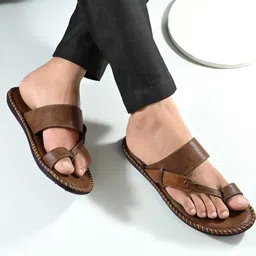 SOFTY VEGEN Men Brown Synthetic Leather Comfortable Sandals-image-77