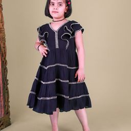 Bugandbees Striped Fit & Flare Dress-image-77