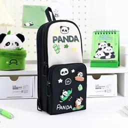 radhey preet Trendy 6-Pocket Large Capacity Canvas Schoolbag Shape Pencil Case, Spacious Stationery Holder with Zipper Closure for Girls,Boys&Students, RP1323(50) Art Polyester Pencil Box-picture-12