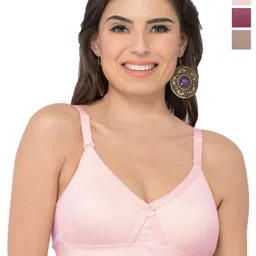College Girl Pack Of 3 Solid Full Coverage Lightly Padded Multiway Minimizer Bra cg1304-picture-1
