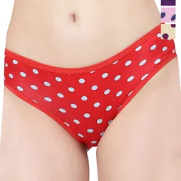Docare Pack of 4 Printed Bikini Briefs YummyPanty-Yellow-Pink-Purple-Red-image-94