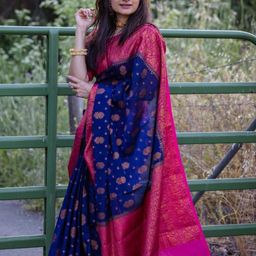Parampara Ethnic Ethnic Motif Woven Design Zari Pure Silk Banarasi Saree-picture-16