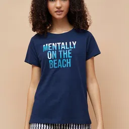 Ginger by Lifestyle Typography Printed Round Neck Pure Cotton Regular Fit Casual T-shirt-image-52