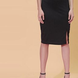 Selvia Side Slit Midi Pencil Skirt-image-54
