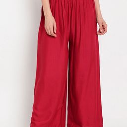 ATARAH Women Pure Cotton Slip On Palazzos-image-30