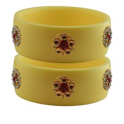 Vidhya Kangan Beige Plastic Bangles-image-34