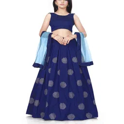 Tejam Girls Embroidered Semi-Stitched Lehenga & Blouse With Dupatta-picture-46