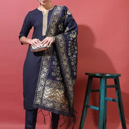 Vishudh Women Floral Printed Kurta with Trouser & Dupatta-image-44
