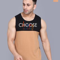 SLOWLORIS Pack Of 2 Printed Combed Cotton Gym Vests VSL26 CMB(CHS BLACKRUST)(LOUD-image-55