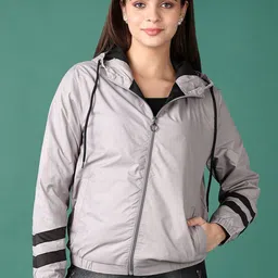 V-Mart Women Colourblocked Windcheater Biker Jacket-picture-17
