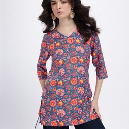Anouk Rustic Floral Printed V-Neck Straight Kurti-picture-16
