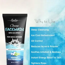 LEETE Ocean Face Wash With Ice Effect - 100 ml image 2