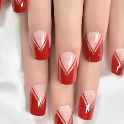 Gush Beauty 24Pcs Nailed It Medium Square Press On Nails - Red Edge-picture-29