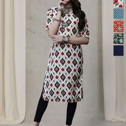 7Threads Women Ethnic Motifs Printed Sequinned Floral Crepe Kurta-image-75