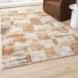 Kaleen India Rust Polyester Abstract Anti-Skid Carpets-image-5