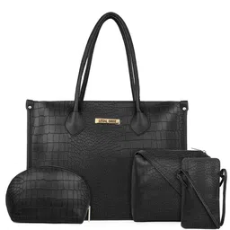 LEGAL BRIBE Set Of 4 Structured Tote Bag With Bow Detail-5