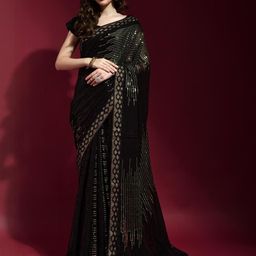 CaniBani Green Pure Georgette Sarees-image-8