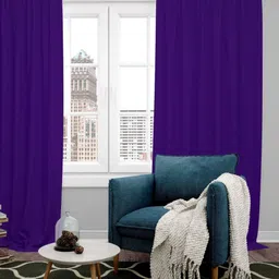 Parda Online Purple Set of 2 Black Out Door Curtain-image-92