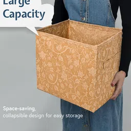 Kuber Industries Brown & White 6 Pcs Floral Printed Storage Box Multi-Utility Organisers image 5
