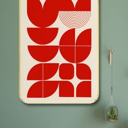 Livin'luxe White & Red Wooden Abstract Painting Wall Art-image-101