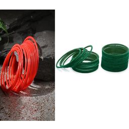 SOMIL Set Of 36 Women Red & Green Bangles Set-image-65