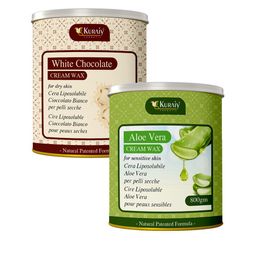 KURAIY Set Of 2 Aloevera & White Chocolate Cream Wax For Smooth Hair Removal - 800 g Each-7