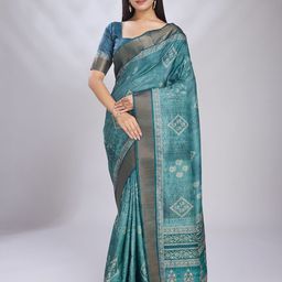 KALINI Zari Ethnic Motifs Printed Saree With Blouse Piece-image-52