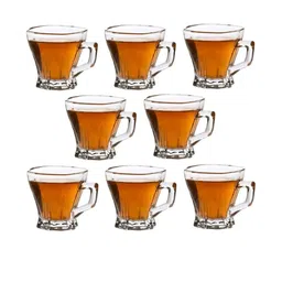Somil Clear Glass Coffee & Tea Cup / Mug (120 Ml), Enjoy Your Drink in Style, 7.8 X 9.7 X 8 Cm, Pack of 8-image-93