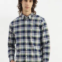 United Colors of Benetton Button Down Collar Tartan Checks Checked Pure Cotton Shirt-picture-3