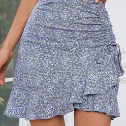LULU & SKY Printed Flared Mini Skirt-image-20