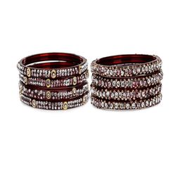 SOMIL Set of 8 Maroon Alloy Bangles-image-68