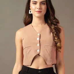 Trend Arrest  V-Neck Woven Waistcoat-image-27