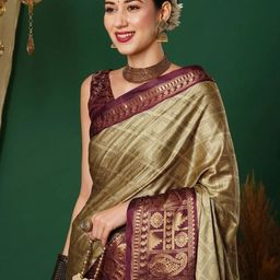 AVANTIKA FASHION Woven Design Zari Silk Cotton Dharmavaram Saree-image-35