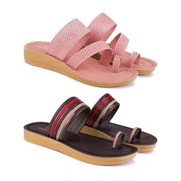 BERSACHE Women Pack Of 2 Casual One Toe Flats-image-79