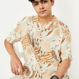 max Boys Floral Printed Cuban Collar Casual Shirt-image-28
