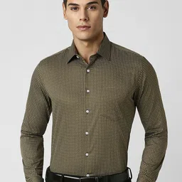 Van Heusen Men Spread Collar Micro Ditsy Printed Slim Fit Formal Shirt-picture-16