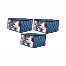Stylista Set of 3 Blue & White Waterproof Zippered Storage Bag Organizer-19