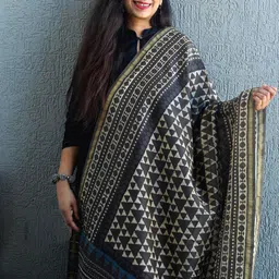 Weaves of Tradition Ethnic Motifs Printed Block Print Dupatta image 3
